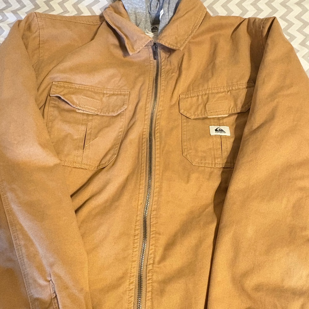 Quiksilver Brown Jacket with Gray Hood